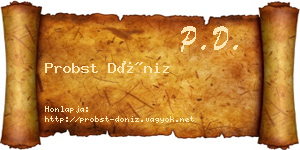 Probst Döniz névjegykártya